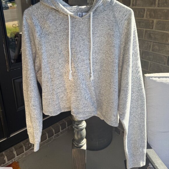 Women's Large Gray Cropped Sweatshirt - Picture 2 of 5